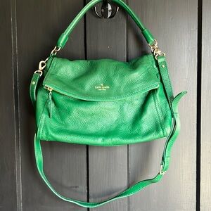 Kate Spade green leather slouchy handbag